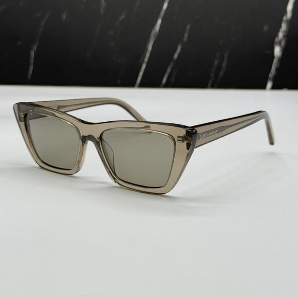 NEW SL276 MICA 043 SAINT LAURENT WOMEN BROWN SQUARE SL 276 MICA 043 SUNGLASSES - Picture 1 of 10